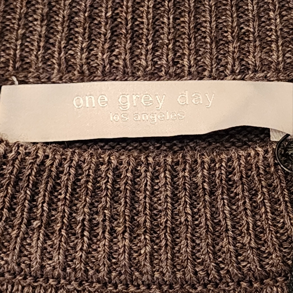One Grey Day Womens Wool Knit Crew Neck Color Block Sweater Size XS - Picture 10 of 11
